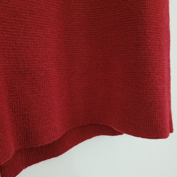 Red Sweater COCOGIO made in Italy - Large button up 50% Merino wool/ Acrylic - Picture 13 of 16